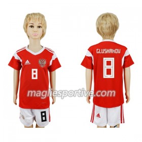 Completo Calcio Russia Glushakov 8 Bambino Divisa Prima Mondiali 2018